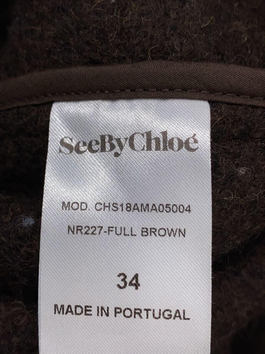 ALTRA SEE BY CHLOE altri cappotti 34 lana marrone NR227 FULL cappotto con cappuccio FELPA CON CAPPUCCIO Haori