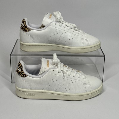 Adidas Advantage White Leopard Print Shoes GW4850 Women's Size