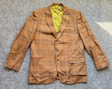 Vintage 70s Raleigh Brown Plaid Sport Coat 40R Mod Retro Blazer Jacket USA