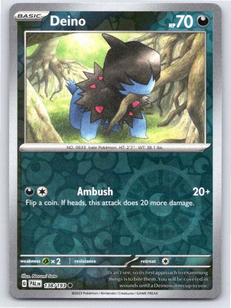 2023 POKEMON DEINO PALDEA EVOLVED 138/193 COMMON NM A38389 FREE S&H
