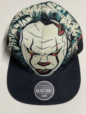 IT Pennywise Hat Snapback Black All Over Print Horror Movie Clown Halloween Men