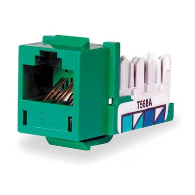 Hubbell Premise Wiring Hxj6gn Jack,Green,Cat6,Rj45