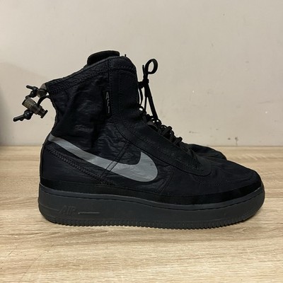 Nike Air Force 1 High Shell Sneakers Shoes Women s Size 10 Black BQ6096-001