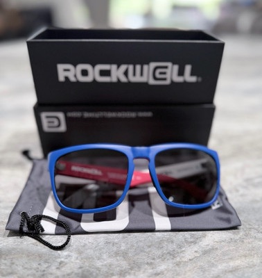 Rockwell Monaco Patriot Square Sunglasses Multicolor Frame Gray Plastic Lenses