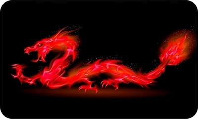 Mauspad 240 x 200 mm Stoff Mousepad Roter Drache, rutschfest & leise, für Gam...