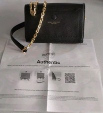 MARC JACOBS Black Empire City Leather Crossbody Wallet Authenticity Certificate 