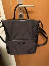 Stylischer Rucksack / Tasche schwarz Nylon / Lack vielseitig tragbar Otto Kern