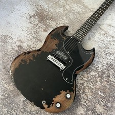 US Warehouse SG Relic Black Finish Electric Guitar P90 Pickups
