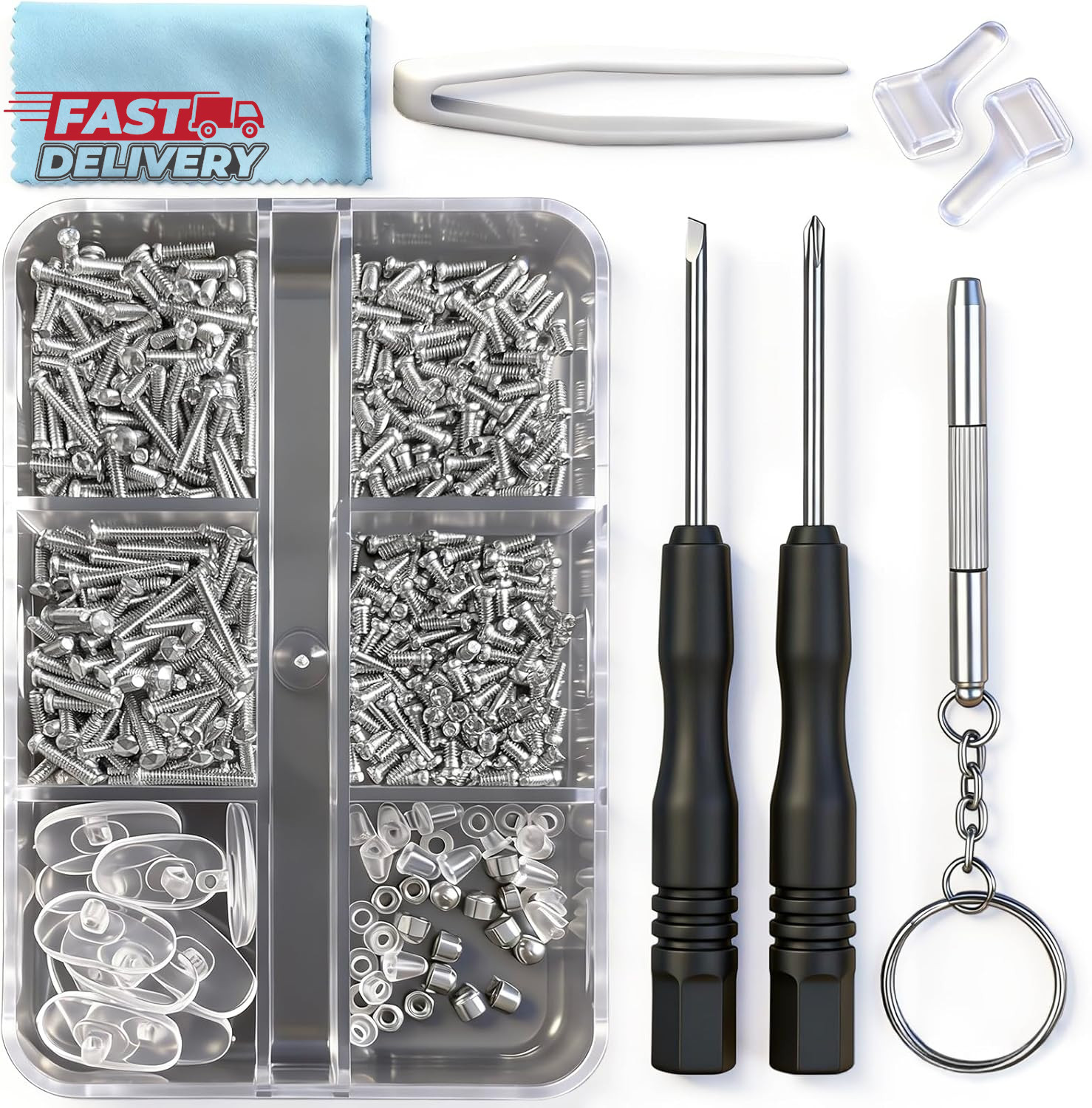 PTSLKHN Eyeglass Repair Kit with Screws, 15 Types Screws for Eyeglasses - Frame