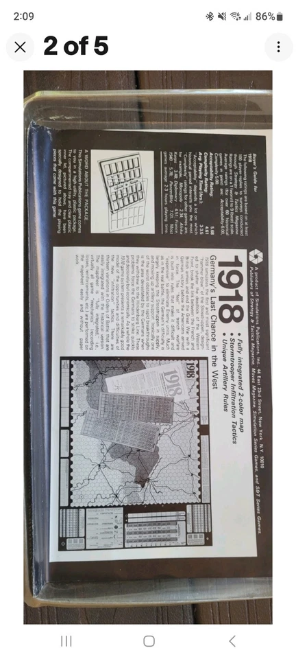 RARE SPI OPERATION MICHEL: 1918 GERMANY'S LAST CHANCE WAR GAME complete FLATPACK - Image 2 of 4