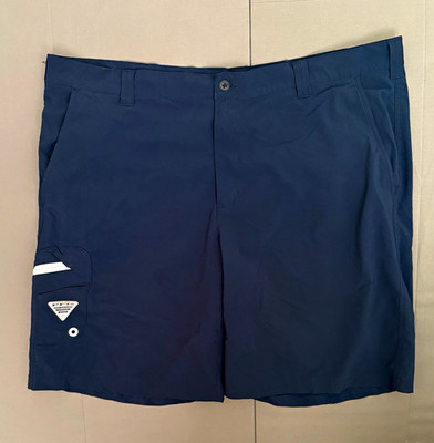 Columbia PFG Men s 42W 10L Navy Blue Omni-Shield Performance Fishing Shorts