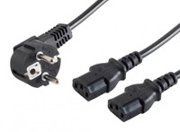 KaltgeräTe Y Netzkabel Schutzkontakt Stecker Abgewinkelt Buchse Schwarz 1,80M