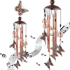 Image of Elegant Butterfly Wind Chime for Garden, Outdoor & Window Decor, Thoughtful Gift