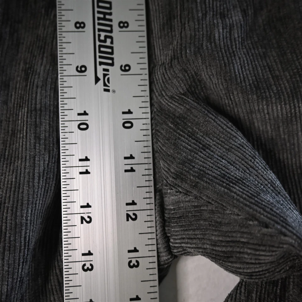 Stefano Ricci 32x30 Gray Ribbed Corduroy 100% Silk Pleated Full Cut Mens Pants - Image 3 of 4