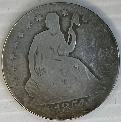 1854-O Arrows Seated Liberty Half Dollar Circulated About Good Condition