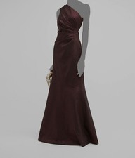 895 Rickie Freeman Teri Jon Women's Purple Metallic One Shoulder Gown Size 12