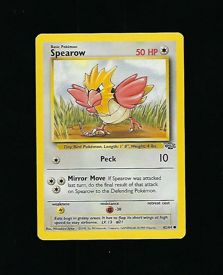 Spearow 62/64 - Pokemon Card Jungle Edition Base Set 1999 NM/M (Never Played)