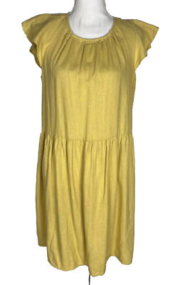 Banana Republic Yellow Ruffle Sleeve Linen Blend Dress Size S | eBay Banana Republic Yellow Ruffle Sleeve Linen Blend Dress Size S | eBay