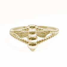 Bee Ring 9ct Recycled Gold UK Made with Ethical Gold fully Hallmarked