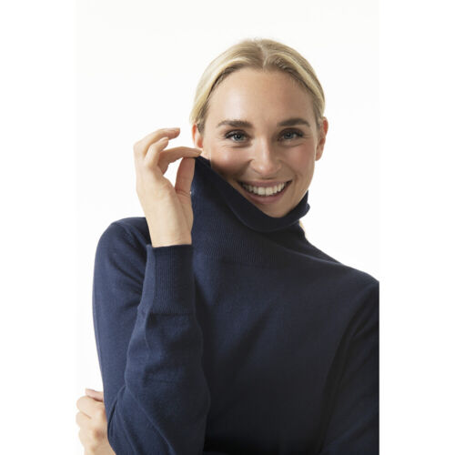 Daily Sports Ladies Roll-Neck Sweater in Navy Blue