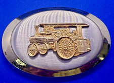Steam Fire Engine Pumper Truck Firefighter Commemorative Vintage Belt Buckle
