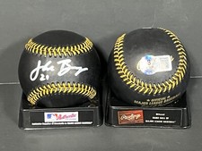 Jake Burger Texas Rangers Signed MLB Black Baseball BECKETT WITNESS HOLOGRAM