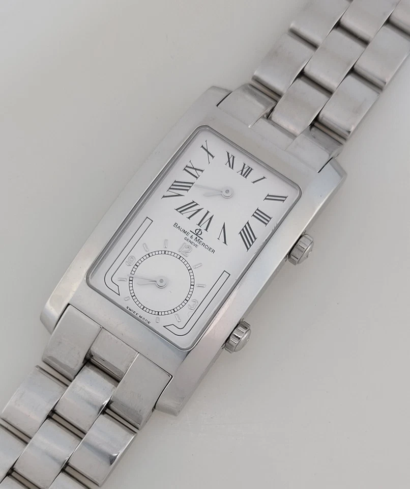 ELEGANT BAUME & MERCIER HAMPTON DUAL TIME SS MENS WRIST WATCH - MV045121 - Image 2 of 4