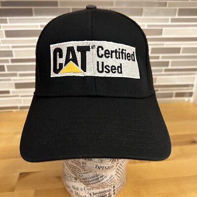 CAT Certified Used Otto Adult Adjustable Size Black Mesh Back Trucker Hat