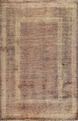 Bordered Gabbeh Modern Oriental Area Rug WOOL Hand-knotted Decorative Carpet 4x6
