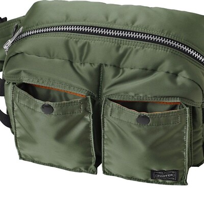 YOSHIDA COMPANY PORTER EXCHANGE PX TANKER WAIST BAG Sage Green