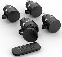 Funksteckdosen Outdoor 4Er Set + Fernbedienung 1100W Funk AußEn Schwarz