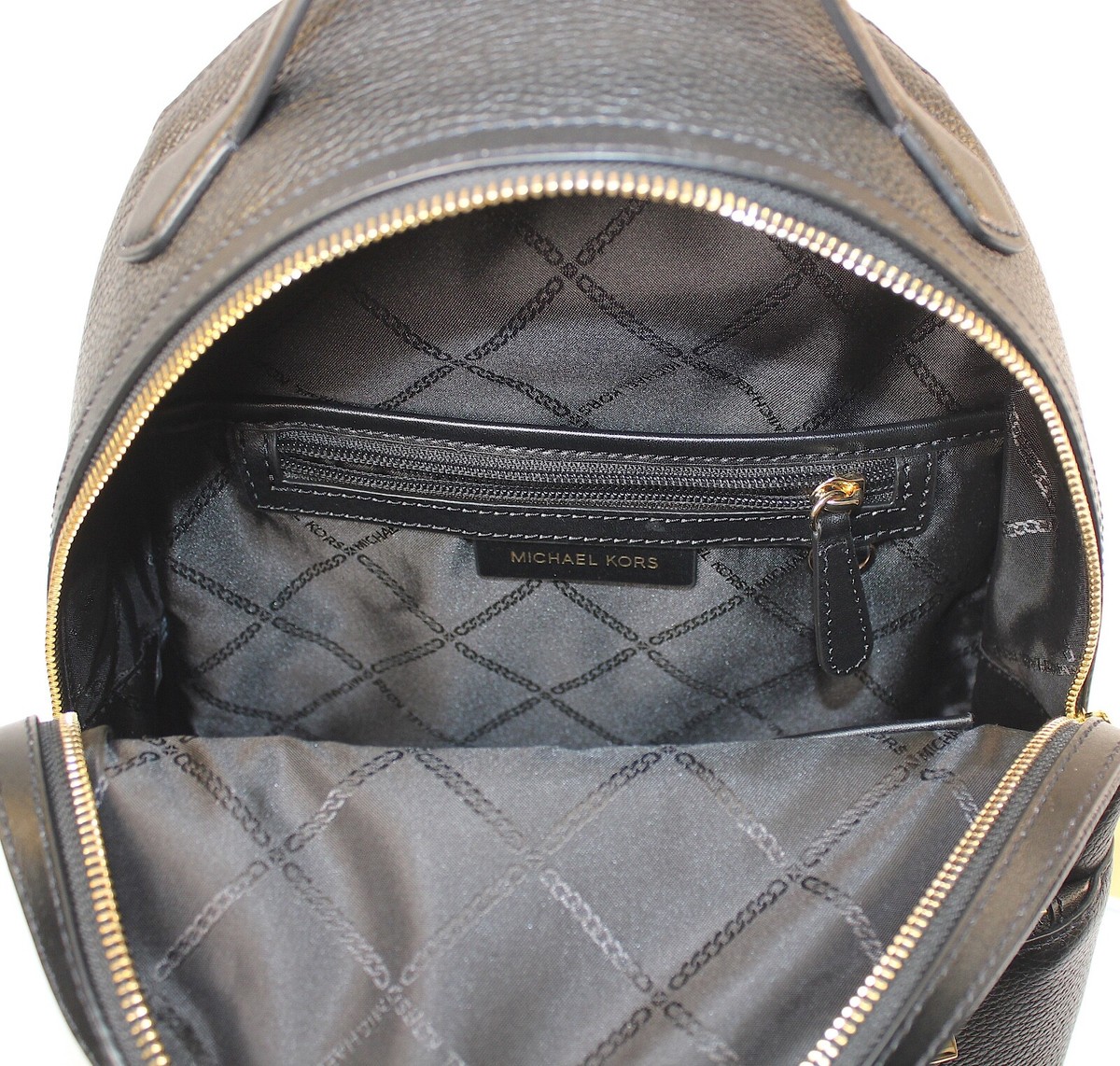 NWT-MICHAEL KORS-VALERIE-BLACK PEBBLED LEATHER BACKPACK-38F2G9VB2L NWT Michael Kors Valerie Medium Black Pebbled Leather  main image 2