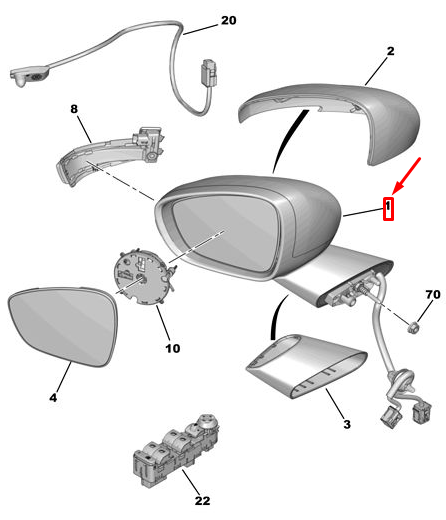 CITRO N C4 SPACETOURER MK2 Front Left Side Wing Mirror 1643620380 