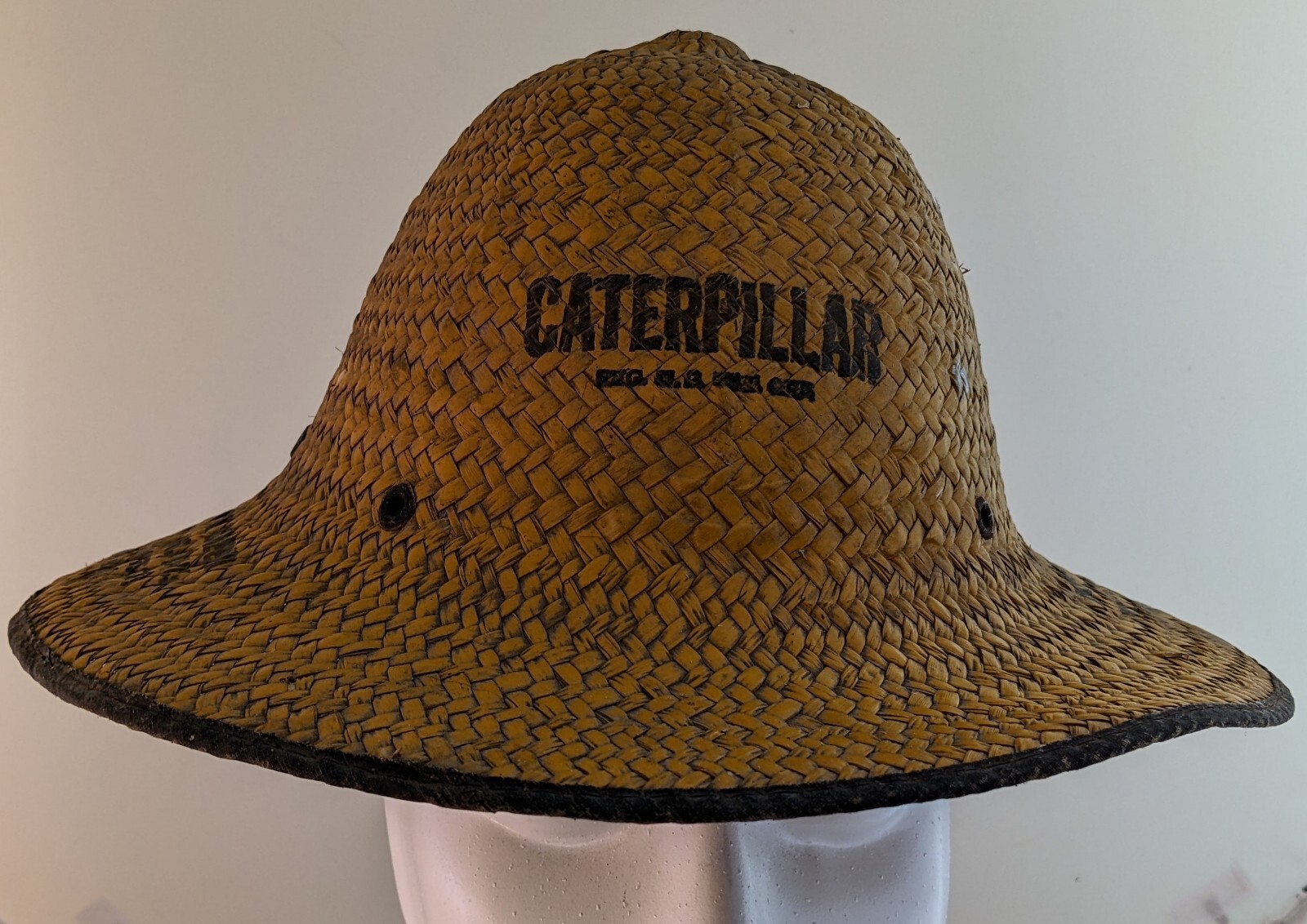 Vintage Caterpillar "Cat" Straw Hat Thompson & Green … Gem