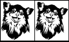 Chihuahua 2 PK Black Vinyl Decals Car Truck Window Laptop Tablet Door Mailbox