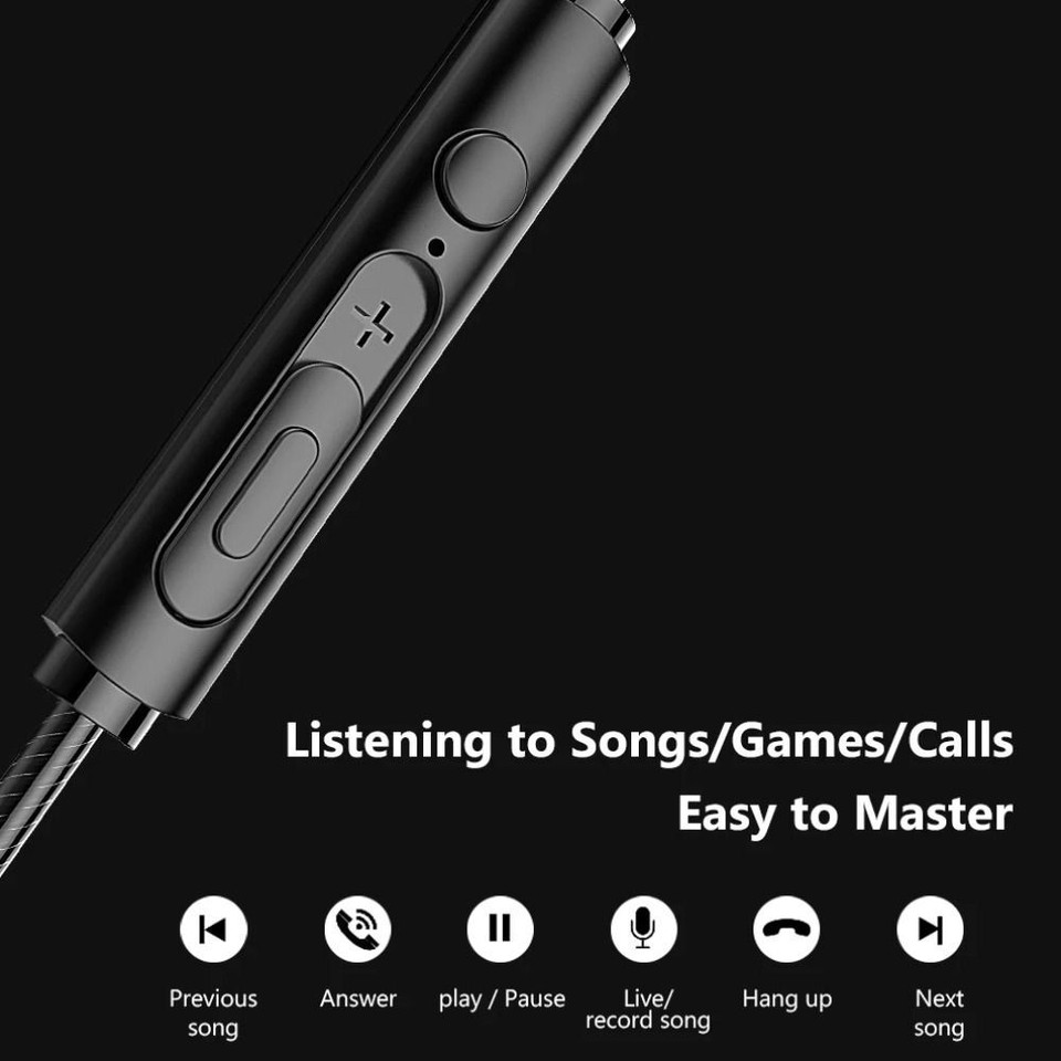 Headphone With Mic InEar Wired Earphone Wired Headset Earbuds eBay