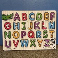 Melissa & Doug See-Inside Alphabet Wooden Peg Puzzle (26 Pieces)