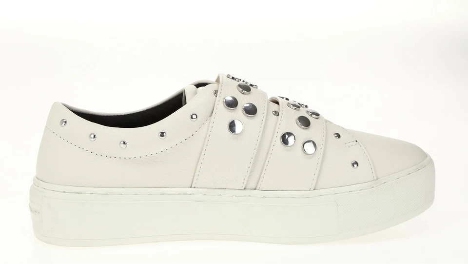 Zapatillas Rebecca Minkoff 234778 Cuero Marfil Natasha Plataforma Tachonadas talla 8,5 Foto 4 de 4