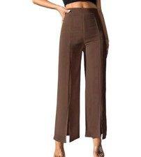 New Womens Brown Wide Split Leg Pants / size small