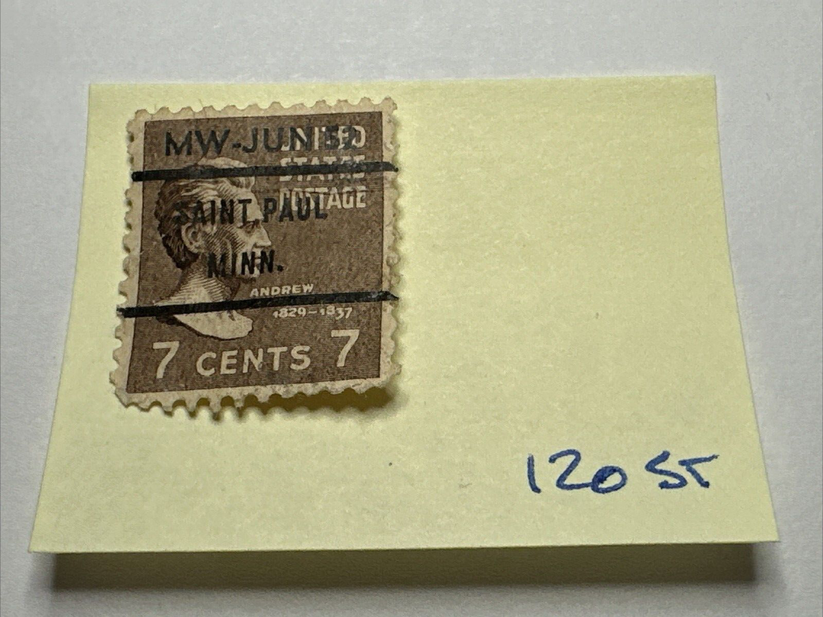 US 7 Cent Presidential Issue Andrew Jackson Stamp Issued 1938