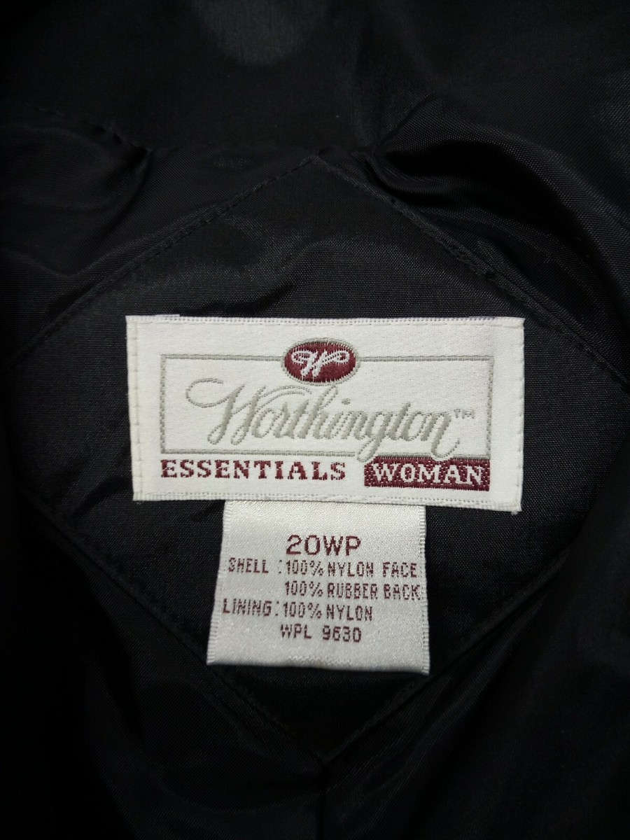 Worthington Essentials Woman Rain Coat 20WP 20 Womens Petite Black View 4