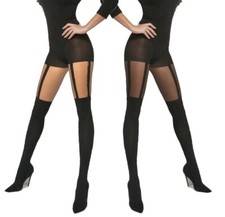Mock Suspender Tights Stockings 40 / 20 Den size S - XXL New