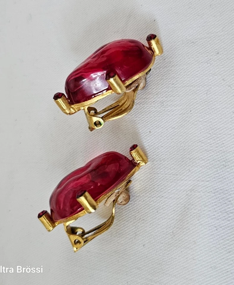 Cecile Jeanne Paris Ohrclips Vintage Clips Hochwertig Vergoldeter Ohrschmuck  - Bild 4 von 4