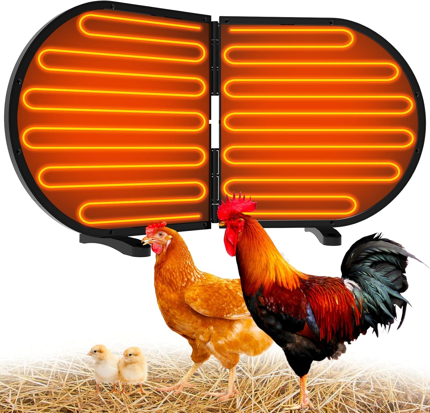 Chicken Coop Heater for Winter 220W Foldable Flat-Panel Radiant Heater for Large