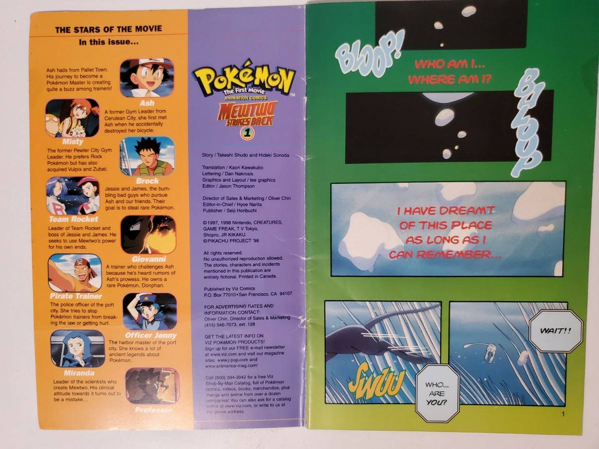 Pokemon The First Movie Mewtwo Strikes Back #1, Viz Comics, 1998