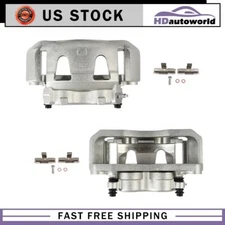 Pair Front Left Driver Right Brake Calipers w/Bracket For 1999-2002 FORD E-450