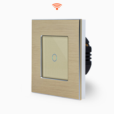 WiFi Touch Lichtschalter Wandschalter Alurahmen + Glasschalter  SmartHome WLAN