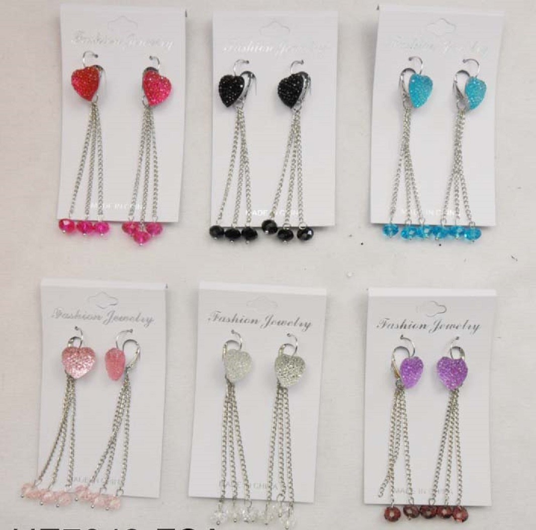 wholesale jewelry lot heart shape cute colorful dangle fashion earrings