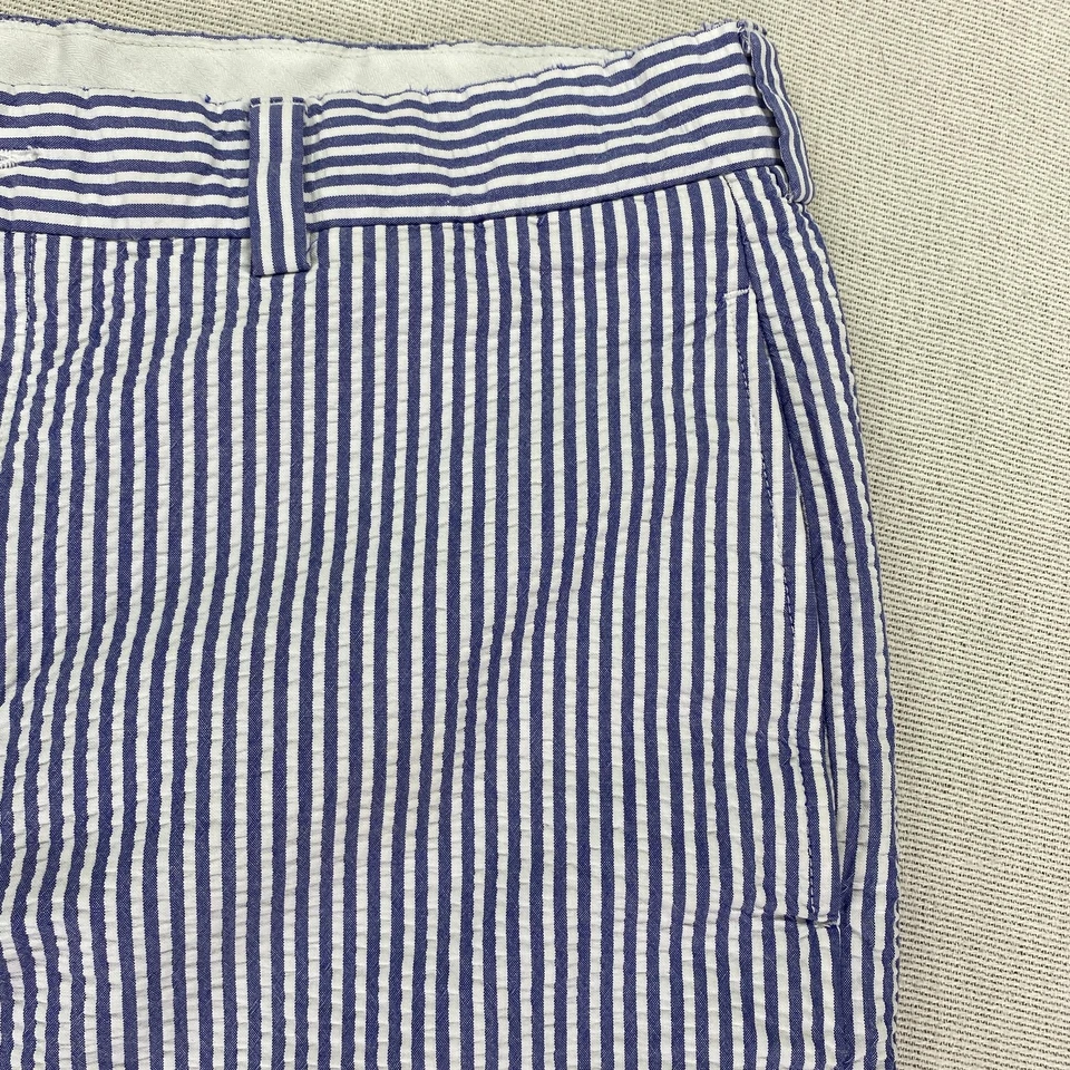 Pantalones Cortos Brooks Brothers 346 Para Hombre 33 (Real 33x8) Azul Blanco Rayas Seersucker Foto 4 de 4