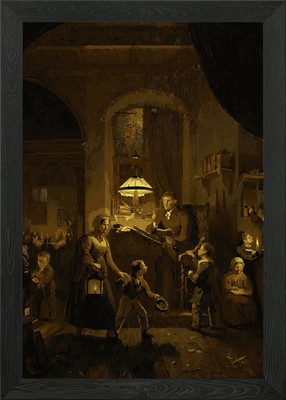 Night School Scene Framed Wall Art Poster Canvas Print Picture